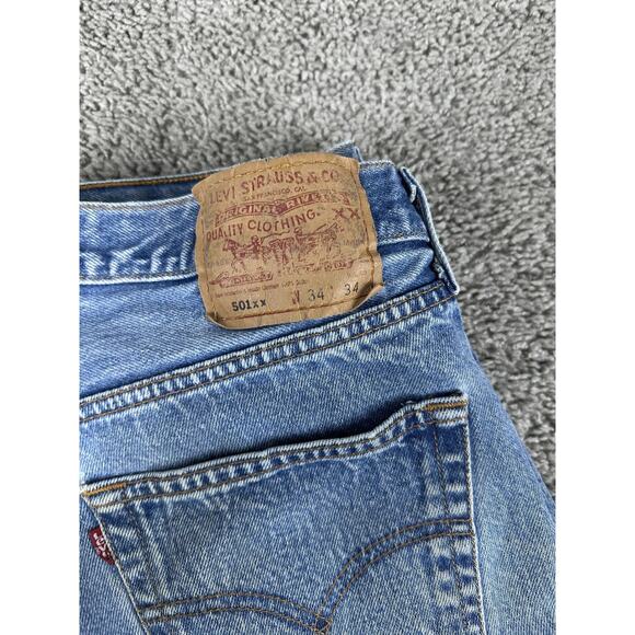 VTG Levis 501XX Jeans Mens 32x26 Straight Leg Button Fly Denim (34x34) 90s Y2K - Picture 15 of 16